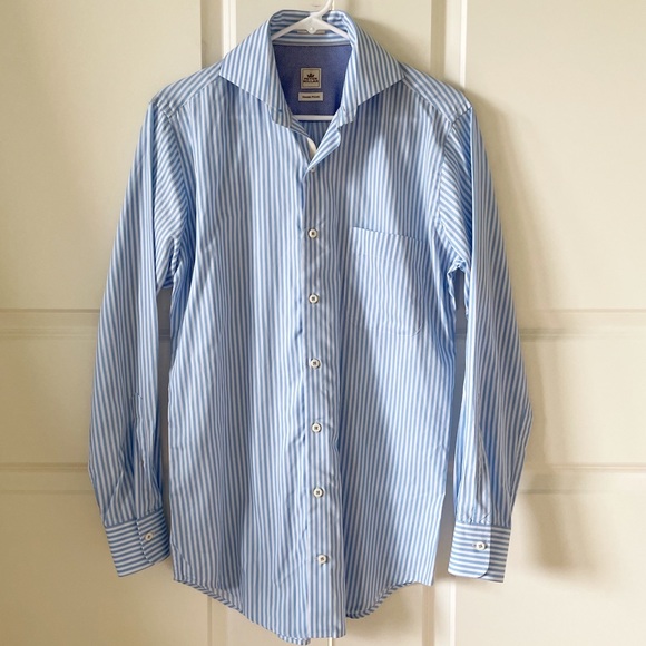 Peter Millar Other - Peter Millar Seaside Finish Blue and White Striped Dress Shirt